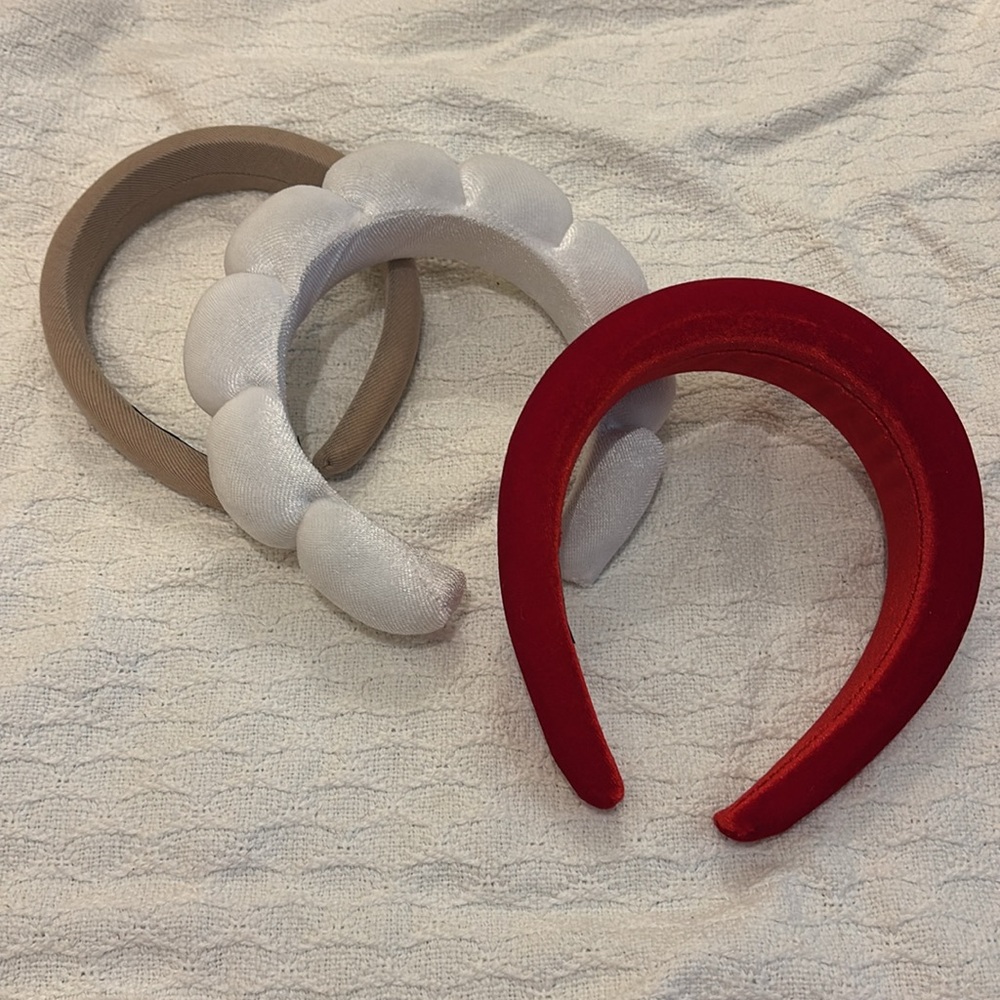Three puff headbands